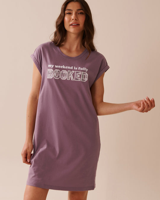 Weekend Print Cotton Short Sleeve Sleepshirt