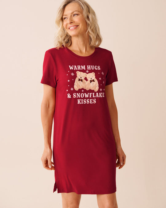 Teddy Bear Print Super Soft Sleepshirt