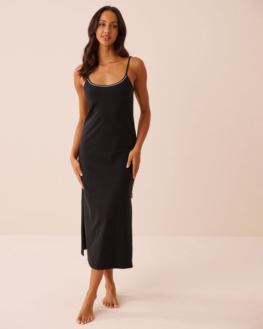 قميص نوم قطني طويل مع حمالة صدر داخلية