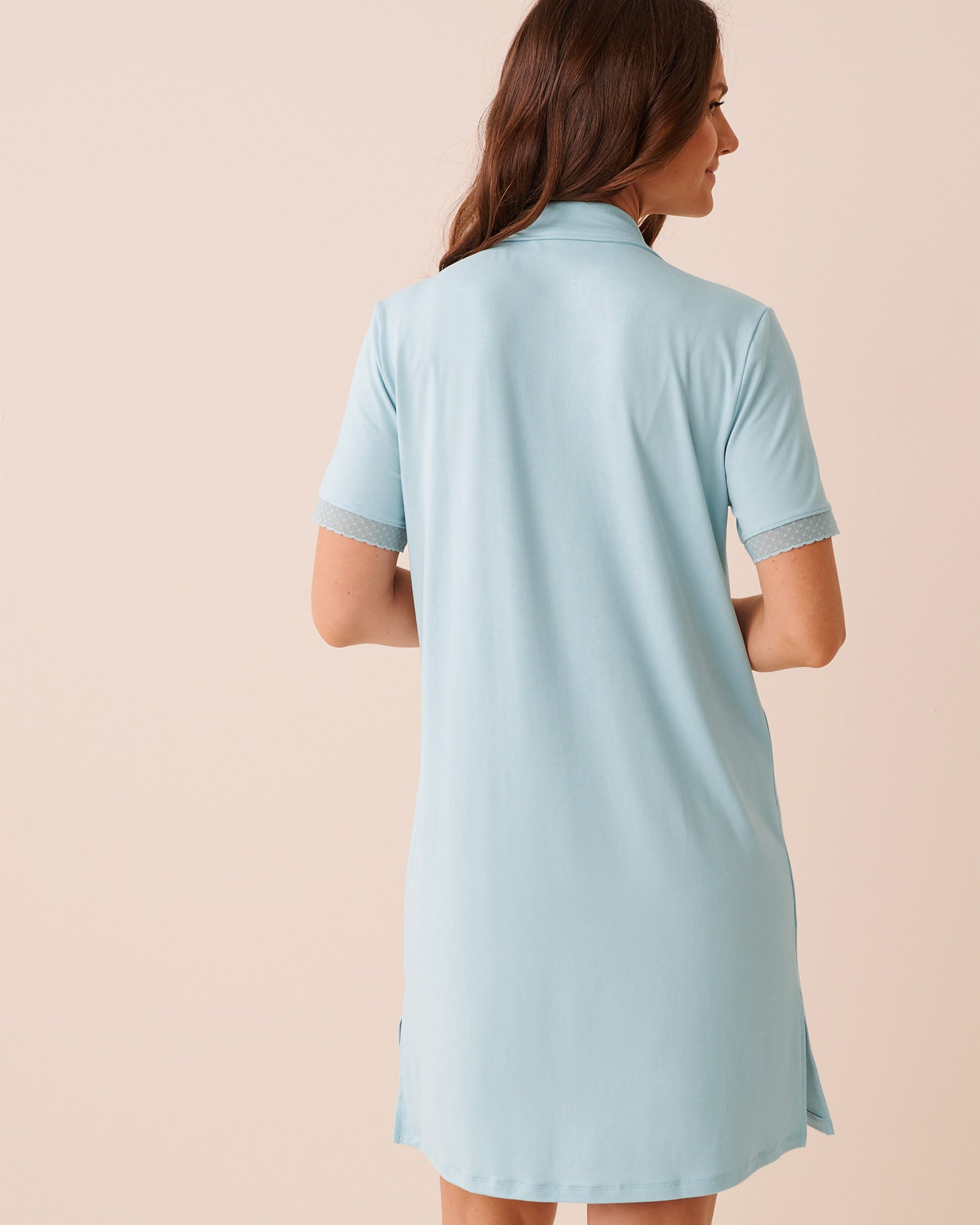 Super Soft Lace Trim Sleepshirt la Vie en Rose