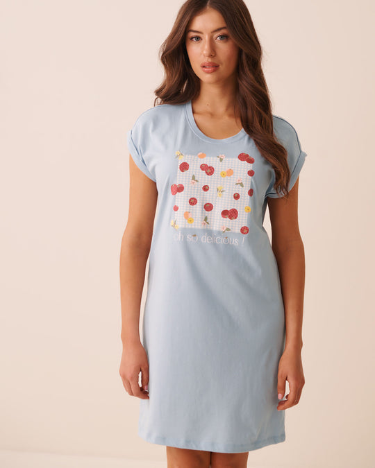 Tomato Print Cotton Short Sleeve Sleepshirt