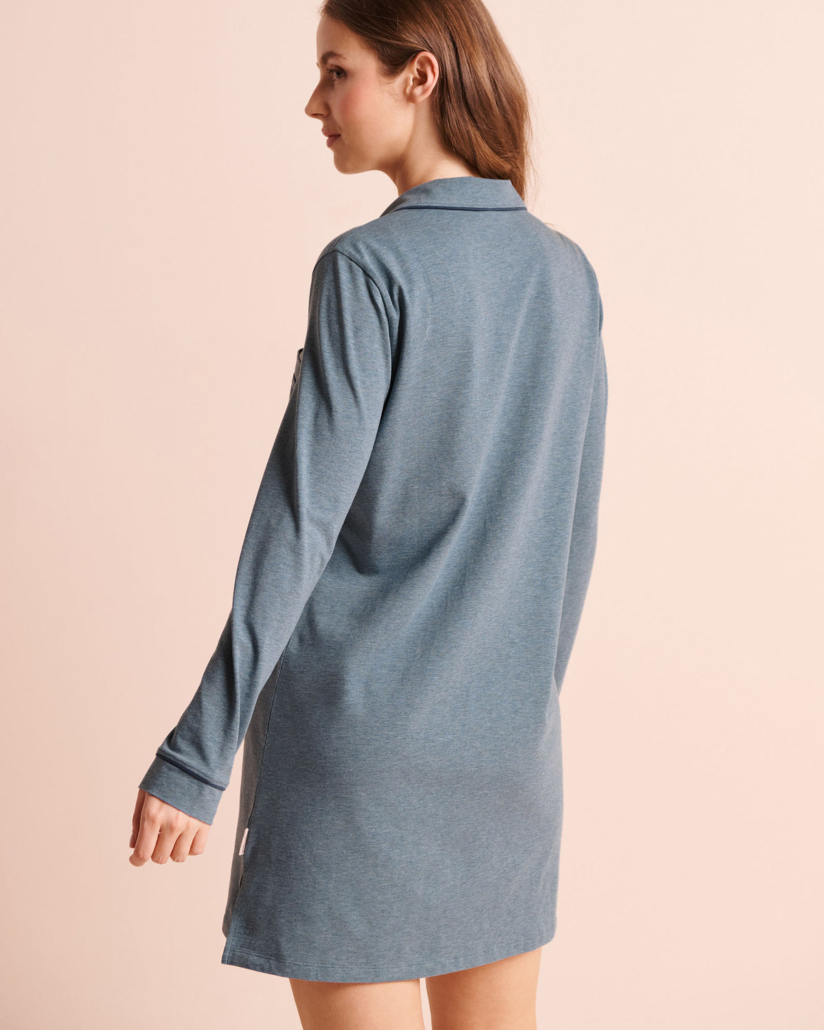 Cotton Long Sleeve Button-down Sleepshirt AW26