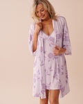 Lilac Rose Print Super Soft Kimono | La Vie en Rose KSA