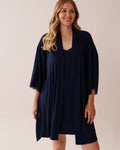Lace Trim Ribbed Jersey Kimono| La Vie En Rose KSA