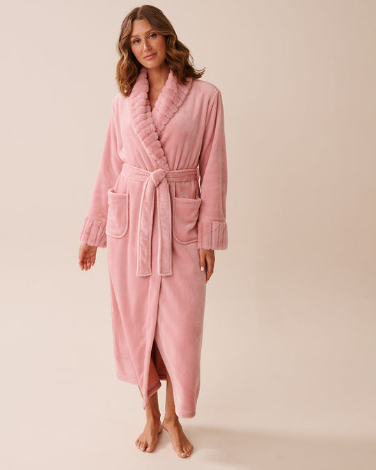 Long Faux Fur and Soft Plush Robe
