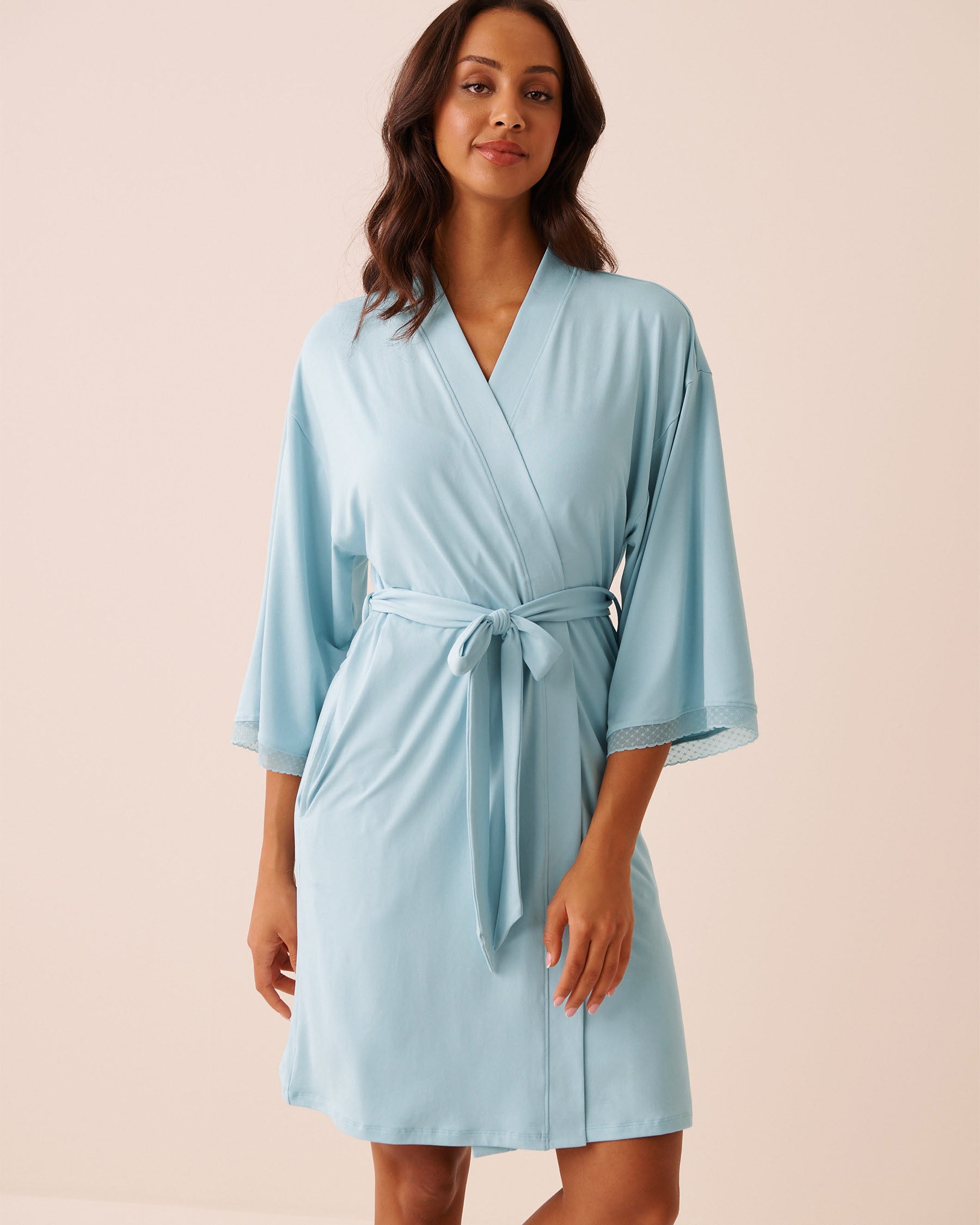 Super Soft Lace Trim Kimono | La Vie en Rose KSA