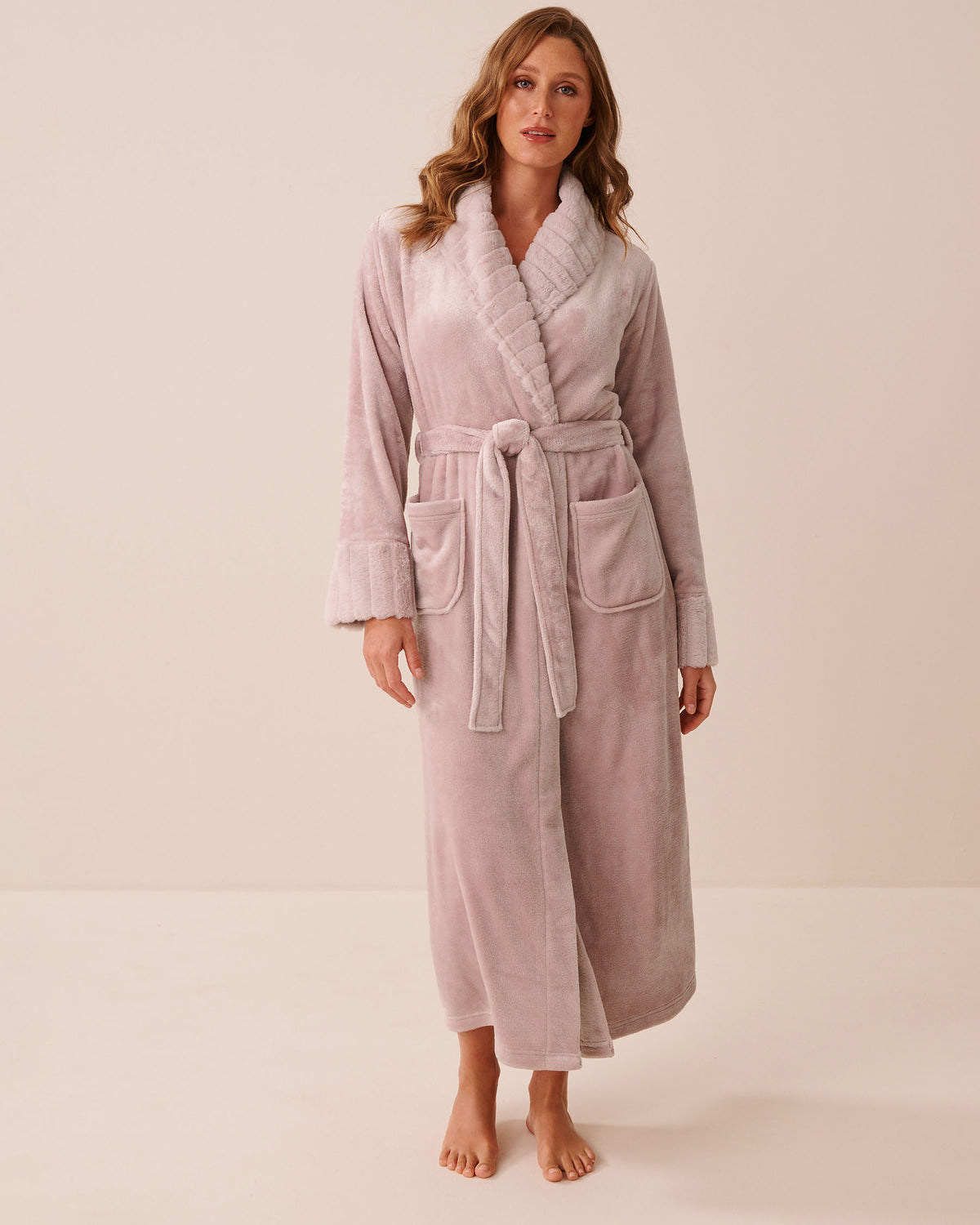 Long Faux Fur and Soft Plush Robe | La Vie en Rose KSA