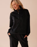 Heavy Ribbed Half-zip Sweatshirt | La Vie en Rose KSA