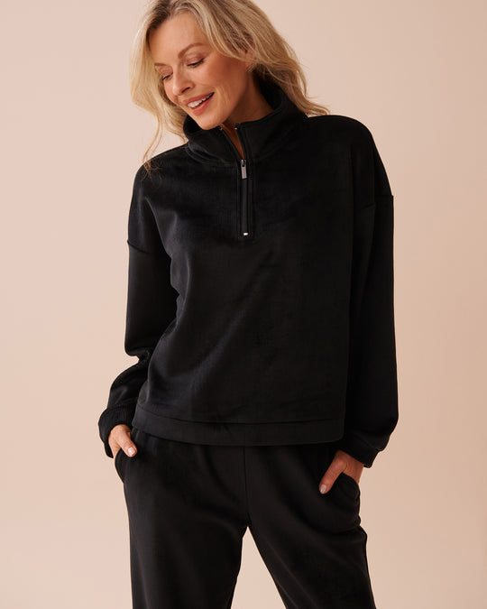 Heavy Ribbed Half-zip Sweatshirt | La Vie en Rose KSA