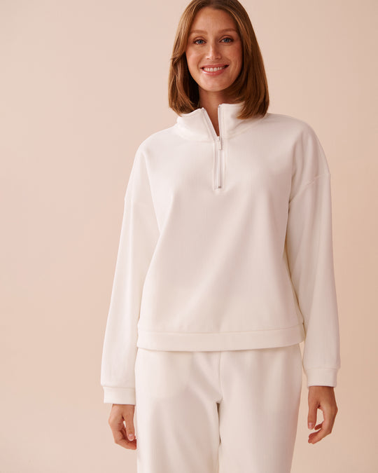 Heavy Ribbed Half-zip Sweatshirt | La Vie en Rose KSA