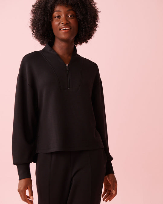 سويت شيرت بنصف سحاب متشابك