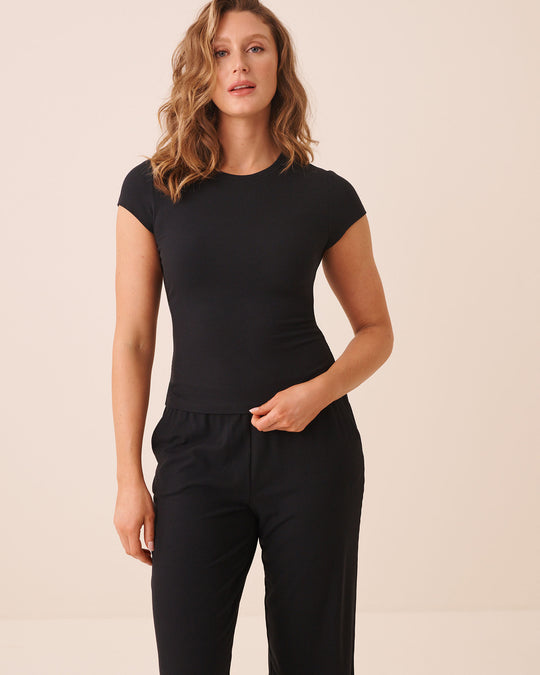 Ribbed Modal Short Sleeve T-shirt
