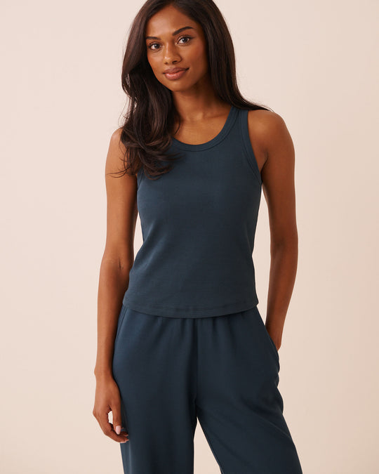Ribbed Cotton Cami with Shelf Bra