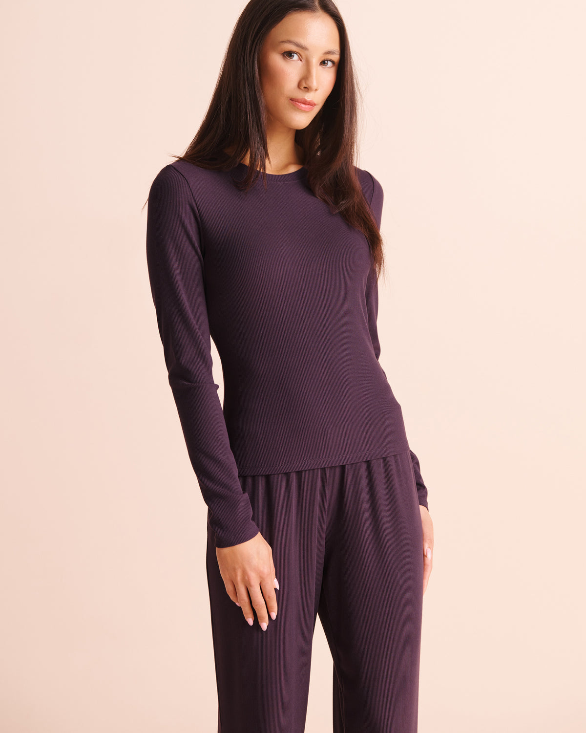 Ribbed Modal Long Sleeve Shirt | La Vie en Rose KSA