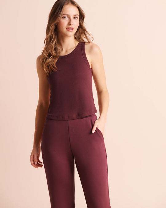 Ribbed Cotton Tank Top with Shelf Bra
