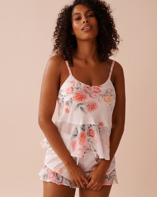 Romantic Bouquet Satin and Chiffon Cami| La Vie En Rose KSA
