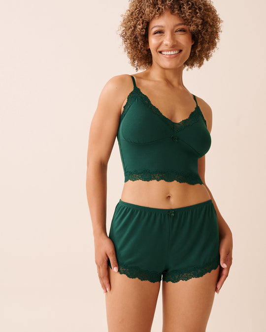 Lace Trim Modal Crop Cami