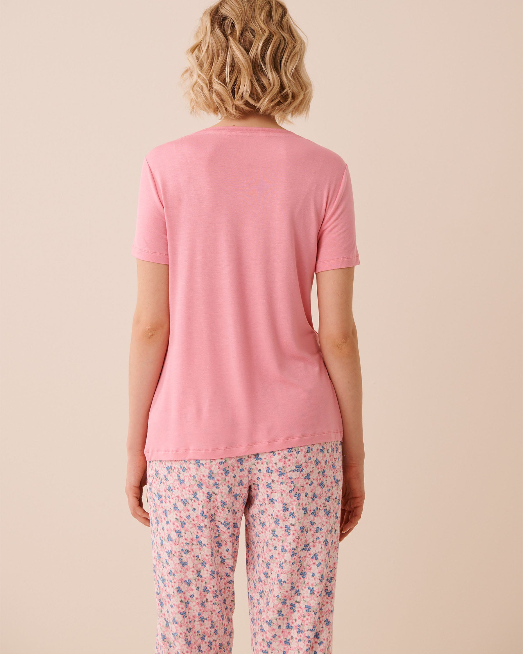 Pink Floral Print Soft Jersey T-shirt la Vie en Rose