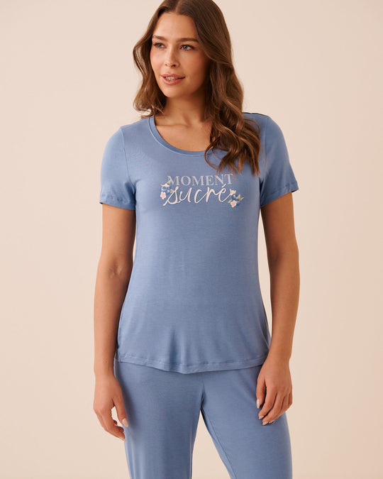 تيشيرت من قماش جيرسي ناعم بطبعة توت