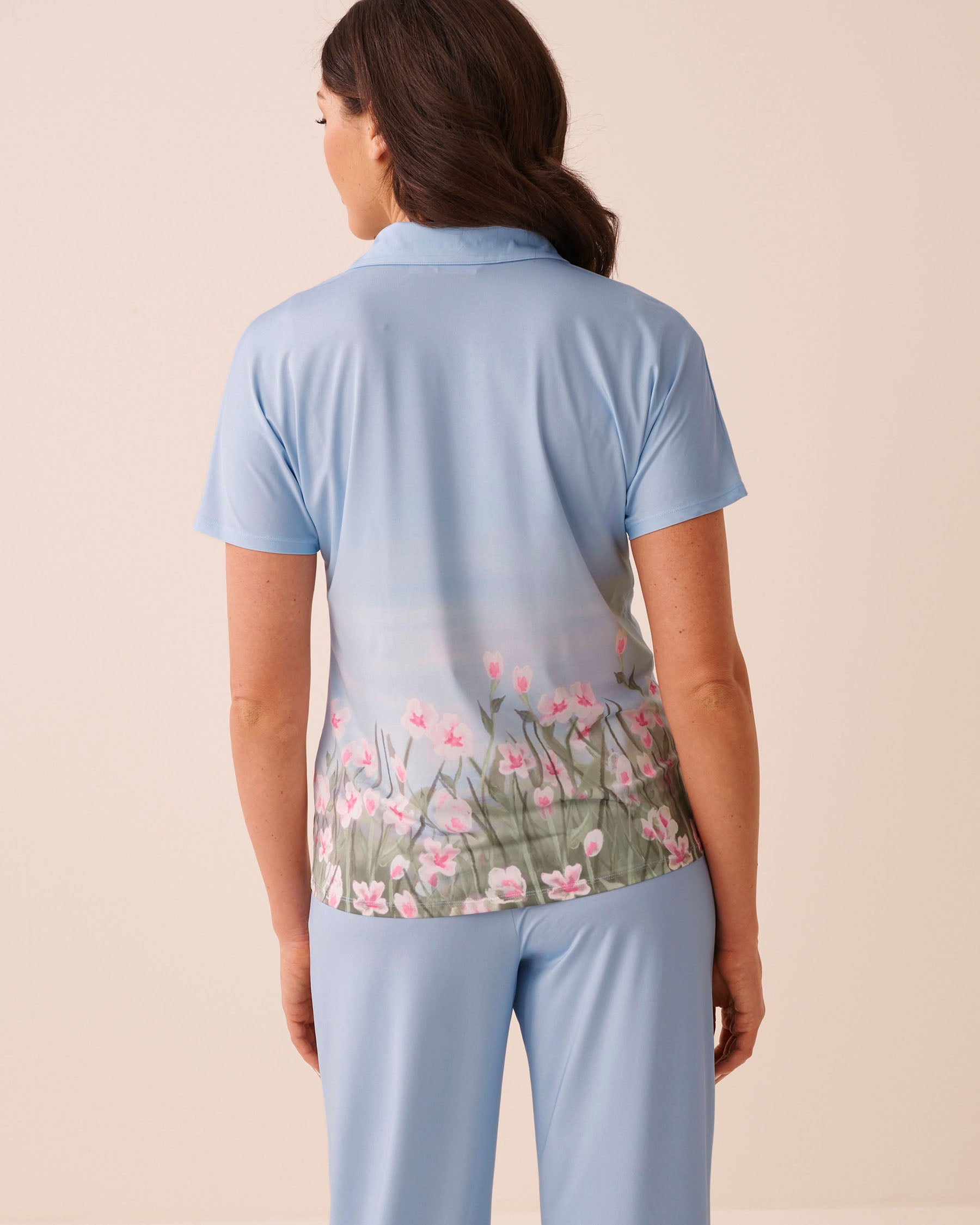 Flower Field Print Button-down Shirt la Vie en Rose