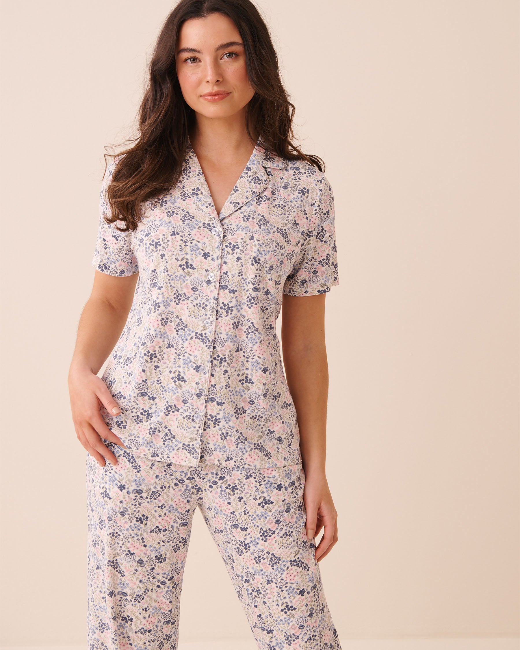 Ribbed Modal Button-down Shirt | La Vie en Rose KSA
