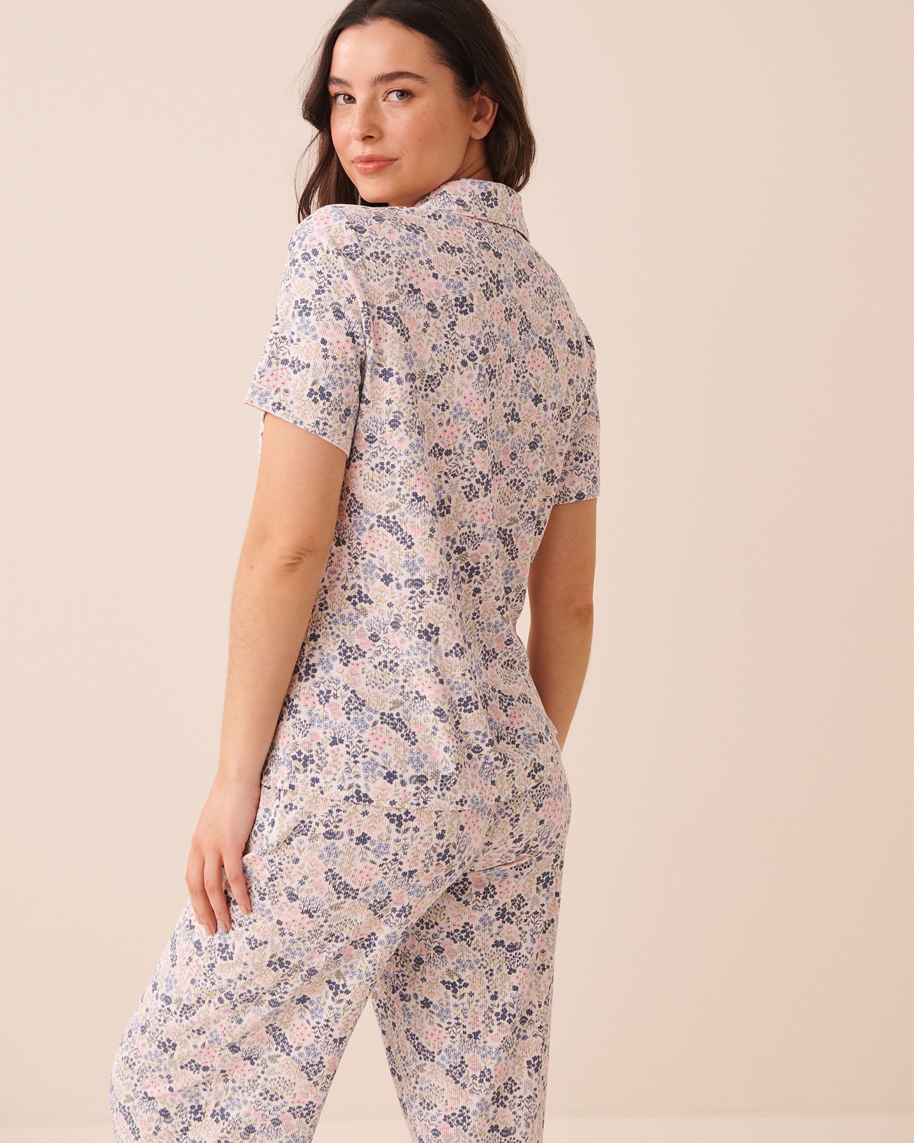 Ribbed Modal Button-down Shirt la Vie en Rose