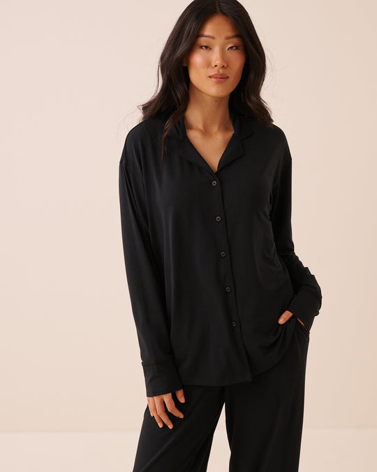 Modal Long Sleeve Button-down Shirt