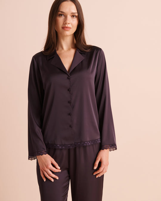 Satin Long Sleeve Button-down Shirt