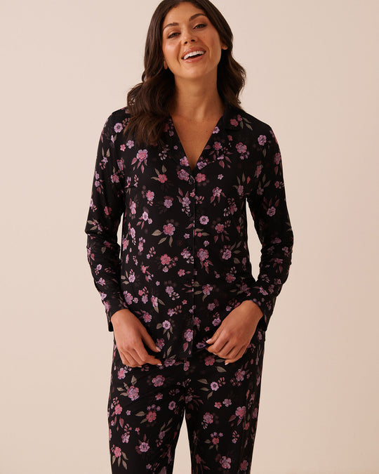 Floral Print Long Sleeve Button-down Shirt