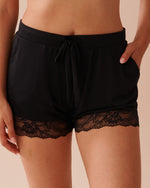 Lace Trim Microfiber Shorts | La Vie en Rose KSA
