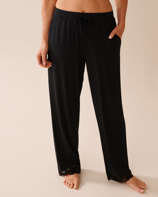 Lace Detail Modal Pants
