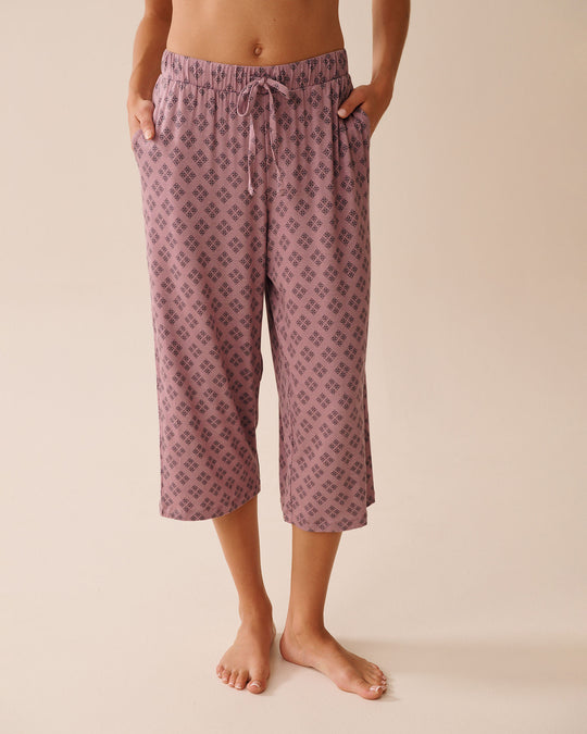 Geo Print Soft Jersey Pajama Capris