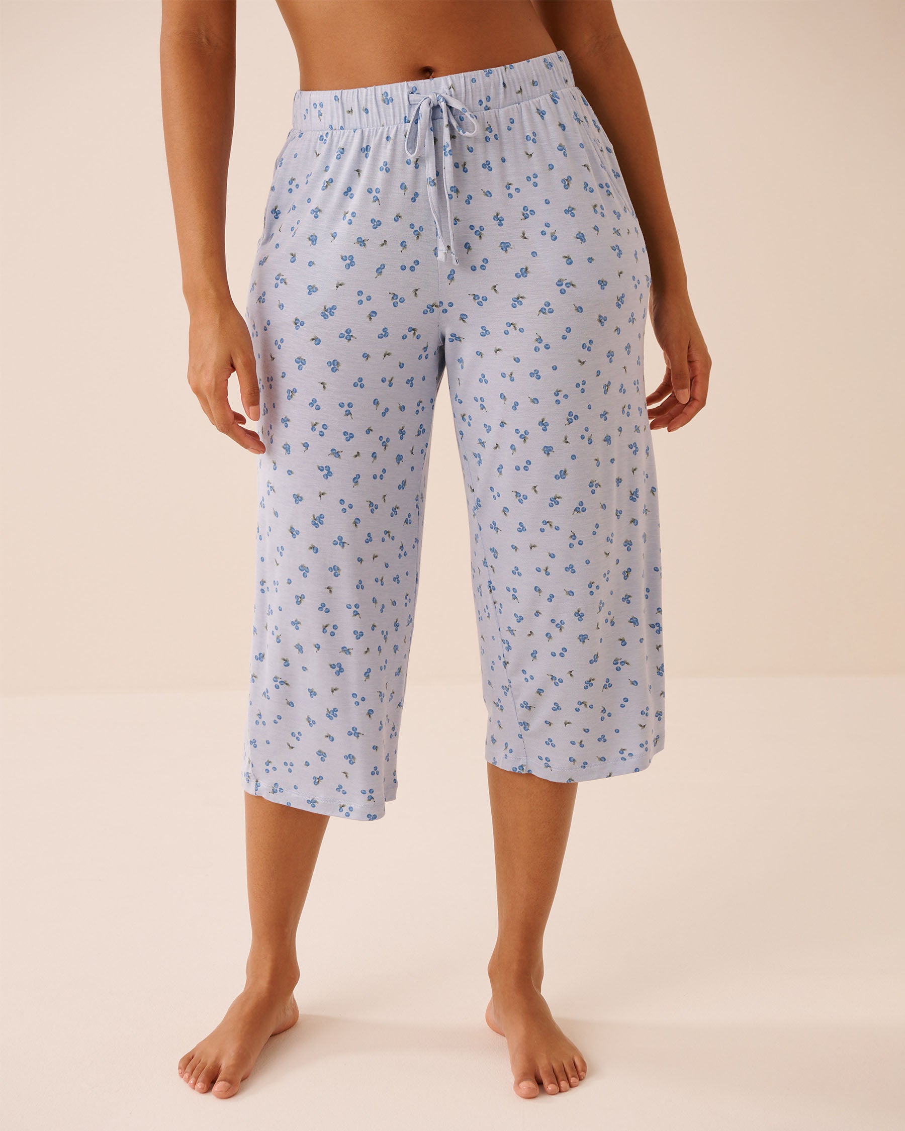 Berry Print Soft Jersey Pajama Capris | La Vie en Rose KSA