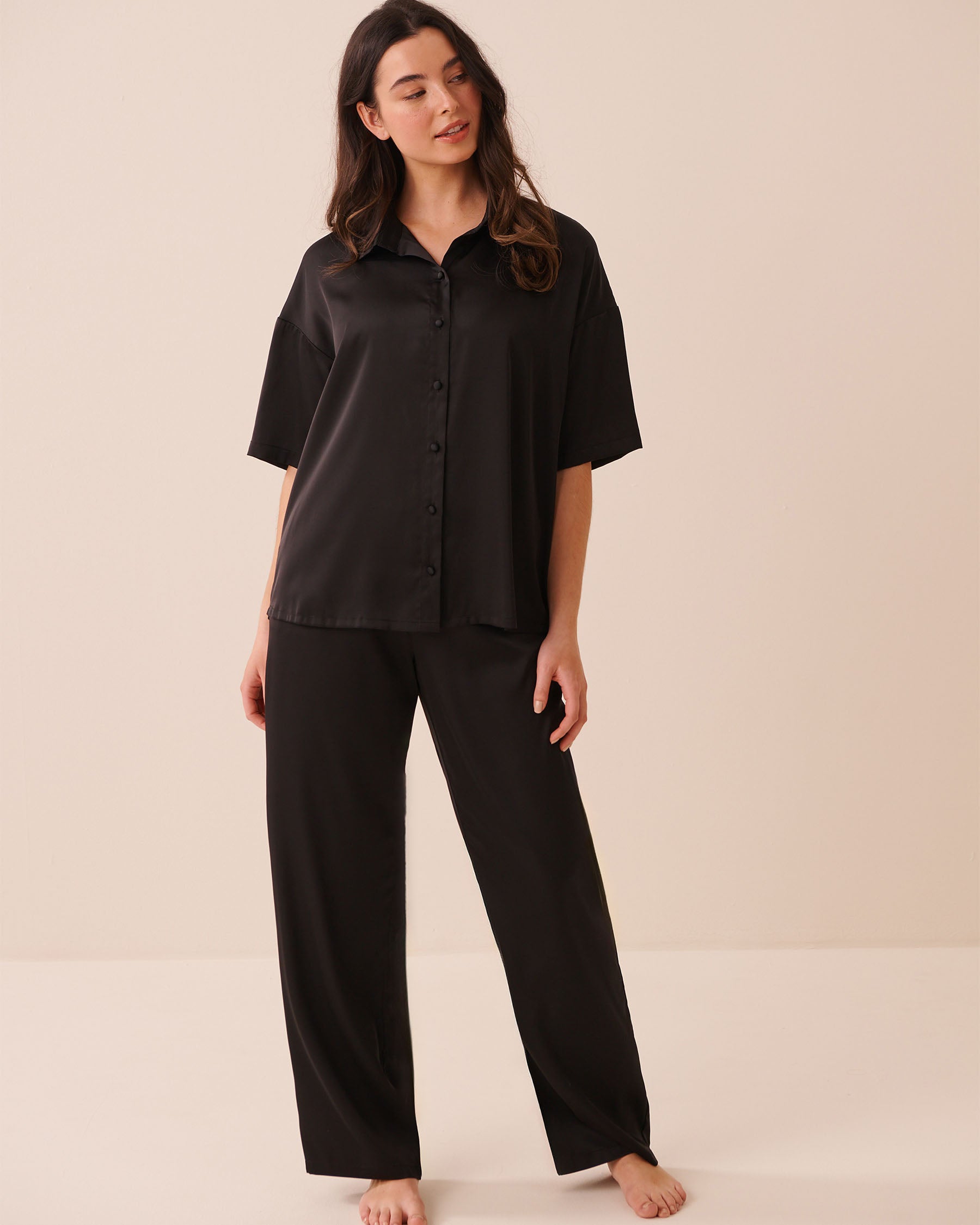 Short Sleeve Satin Pajama Set | La Vie en Rose KSA