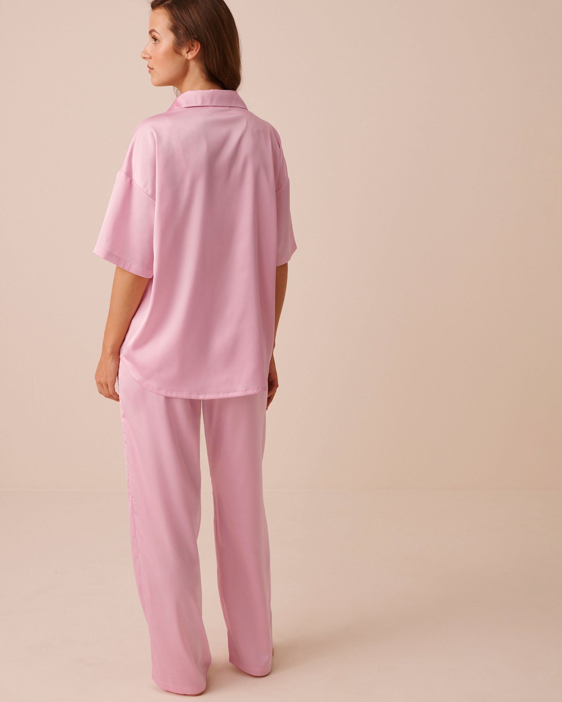 Short Sleeve Satin Pajama Set la Vie en Rose