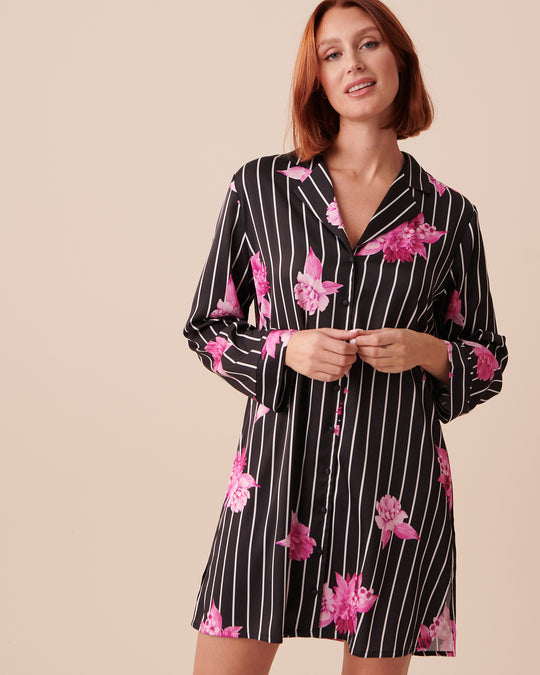 Satin Button-Down Sleepshirt