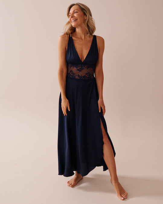 Satin and Lace Plunge Nightie