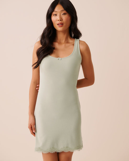 Ribbed Modal and Lace Trim Nightie