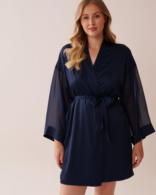 Chiffon and Satin Kimono| La Vie En Rose KSA