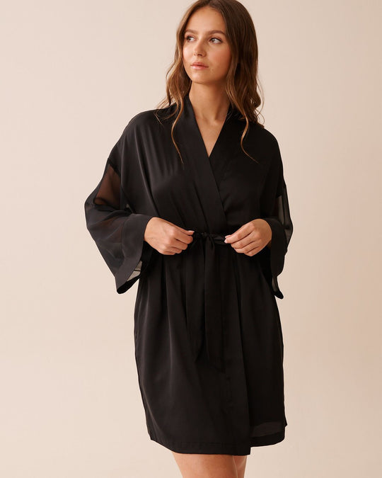 Chiffon and Satin Kimono