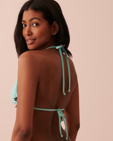 La Vie en Rose TURQUOISE Triangle Bikini Top Swimwear Blue