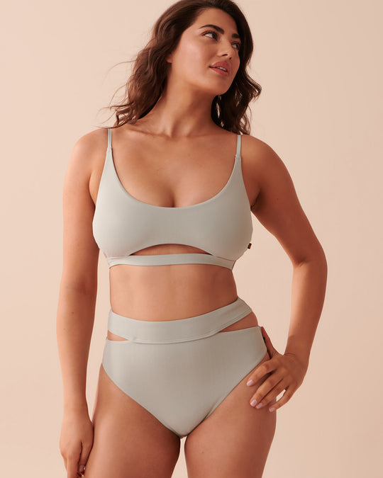 Textured Recycled Fibers Bralette Bikini Top