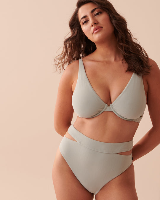 Textured Recycled Fibers Triangle Bikini Top