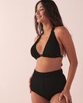 TEXTURED D Cup Triangle Bikini Top Black 70200087 La Vie En Rose | KSA