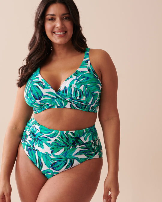 Palm Leaves Recycled Fibers D Cup Bralette Bikini Top