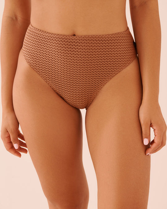 ICED MOCHA High Waist Crochet Cheeky Bikini Bottom