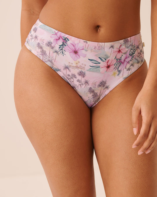 ISLAND BLUSH Mid Waist Cheeky Bikini Bottom