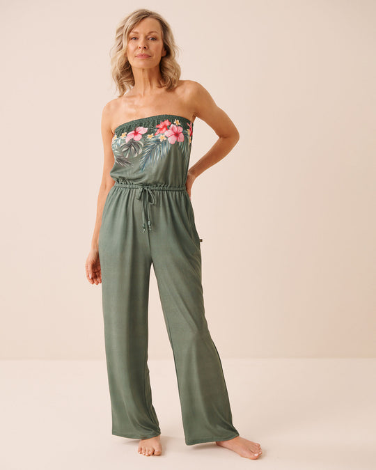 Tropical Sleeveless Jumpsuit