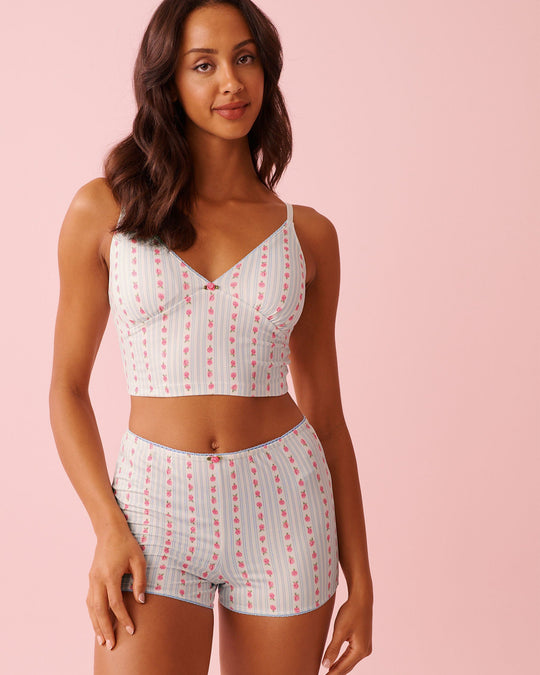 Rose Print Super Soft Crop Cami